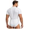 Men Waterproof Adaptive Bodysuit Short Sleeve Buttoned Waist Detachable Bottoms Diaper Cover Romper Special Need Clothing