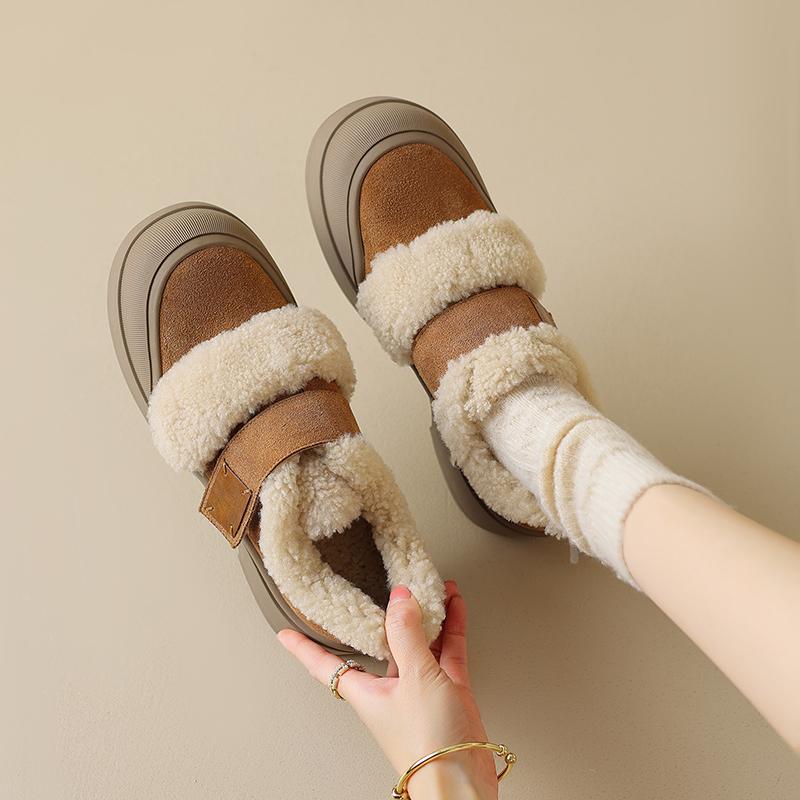 Fashion 2024 Winter Women Shoes Pumps Cow Suede Shoes for Women Round Toe Chunky Heel Retro Loafers Platform Heel Ladies Shoes Loafers