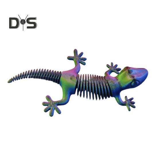 

3D-печатная фигурка ящерицы с подвижными суставами, фигурка геккона, шарнирная модель животного, игрушка для домашнего офиса, книжной полки, украшения рабочего стола, орнамент зелёный