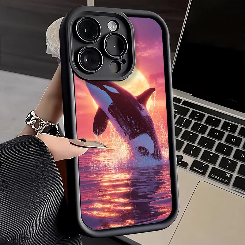 Phone Case for iPhone 17 Air 16E 15 16 Pro Max Orca Ocean Pattern Cover 14 Plus 13 12 Mini Soft Shell Silicone Fundas