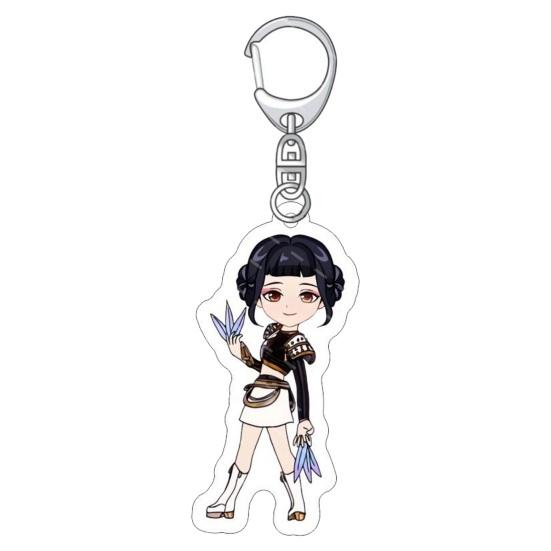 Keychain Pendant 3D Idol Group Design Portable Acrylic Keychain with Metal Lobster Clasp Waterproof Scratch-Proof Key