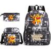 3-Piece Winnie The Pooh School Bag Kids Backpack Boy Girl School Bag Daily Backpack Mochira Shoulder Bag Set