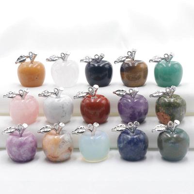 Natural Crystal Agate Semi-Precious Stone Amethyst Apple Pendant Christmas Gift