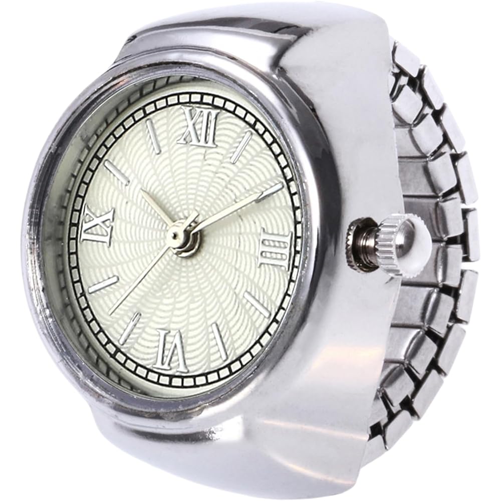 Stainless Steel Link Ring Watch Unisex Analog Fashion Accessory Lightweight Alloy Case Battery Operated Casual Use