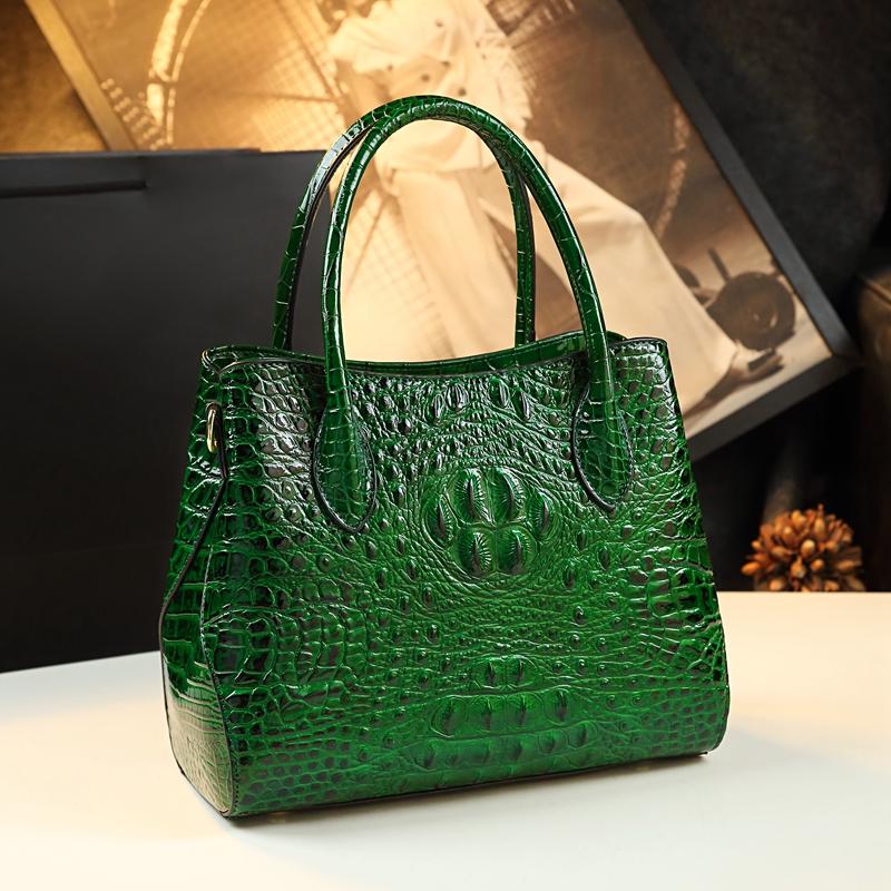 Women's Tote Bags Crocodile Pattern Women Handbags 2023 Genuine Leather Mother Large Capacity Portable Shoulder Messenger Bag