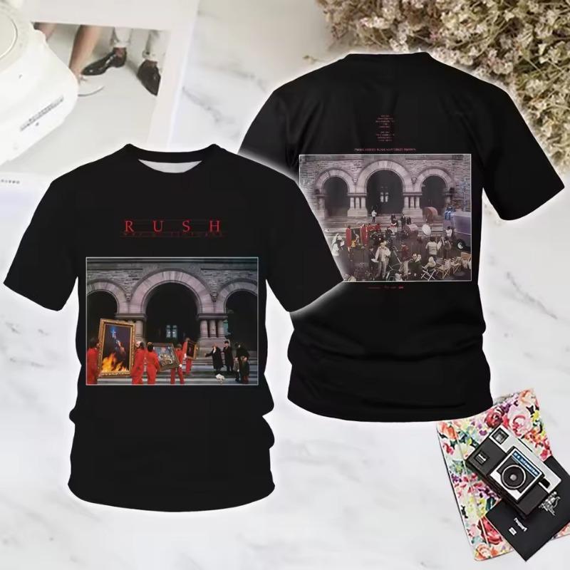 Popular Rock Rush 3D Print T-shirts Summer New Men Women Hip Hop Trend Short Sleeve TShirt Street Loose Casual Oversized Y2k Top