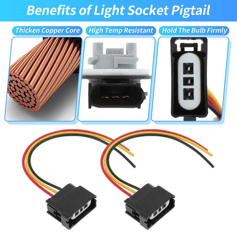 X Autohaux 2 Set Turn Signal Light Socket Brake Lamp Pigtail Harness for Ford F-150 Focus