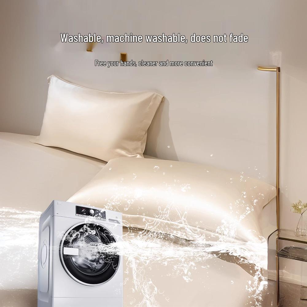 Set di Due Federe in Seta Tencel - Colore Unito per Uso Domestico o in Dormitorio
