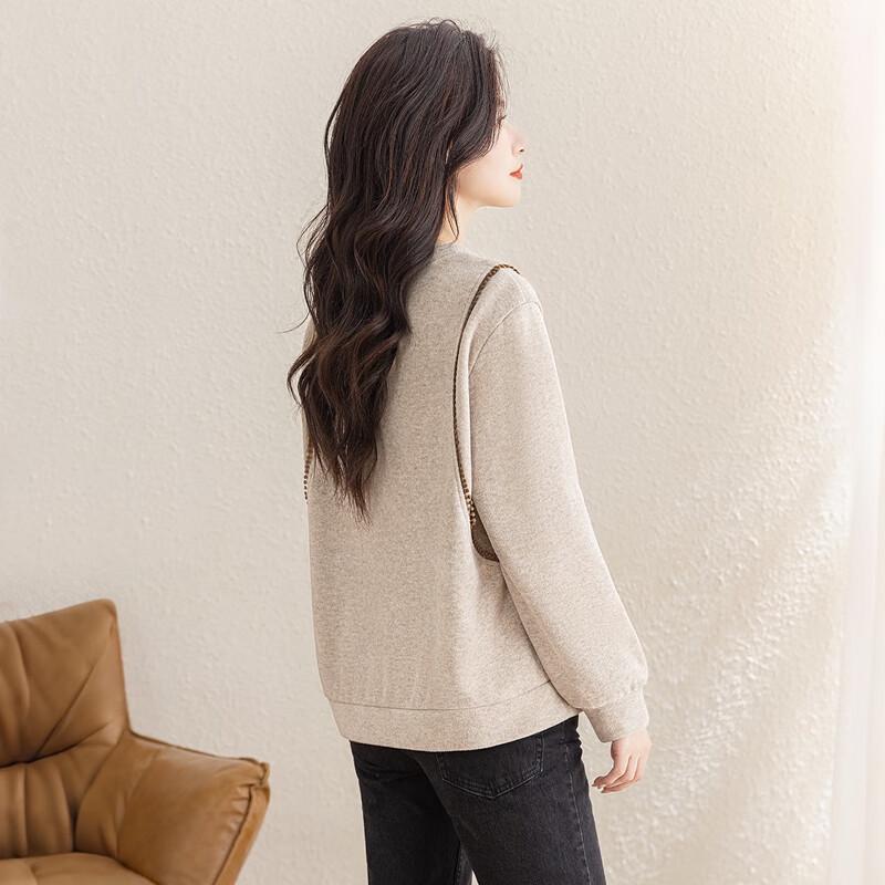 Damska bluza z łatami i okrągłym dekoltem, z długim rękawem, marki Sybilla