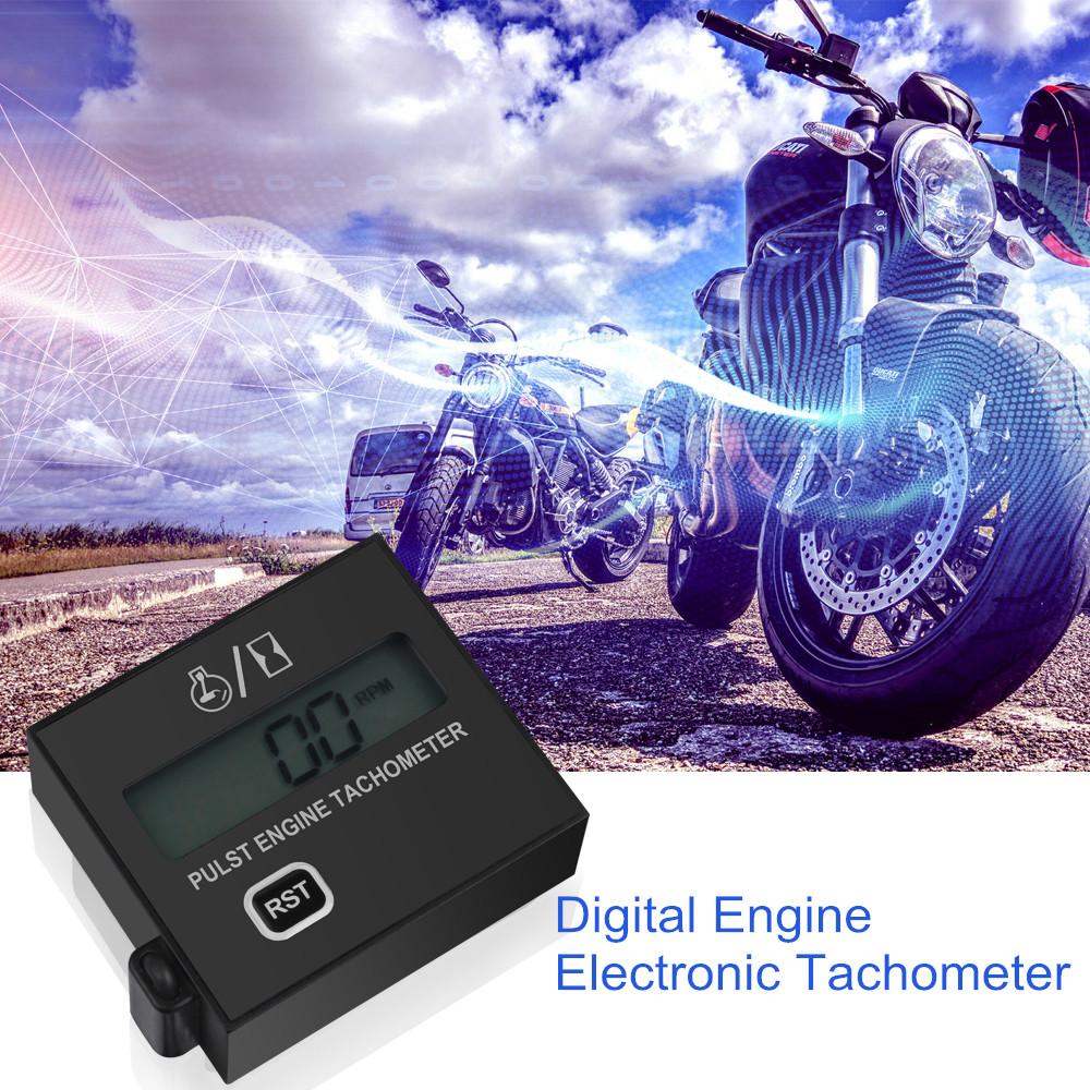 Induction Pulst Tach Meter Motor Gasoline Digital Engine Tachometer Gauge Waterproof With Battery For Chain Saw Mower 2/4 Stroke