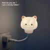 USB LED Night Light Cute Cartoon Voice Control Lamp Bear Kitten forBaby Kid Bedroom Eye Protection Decoration Bedside Night Lamp