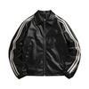 New Men's Striped Leather Jacket Explosive Striped Men's Faux Leather Jacket