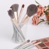 Natural Gray Squirrel Hair Makeup Brush Set by ENZO Professional Makeup Brush Set with Unique Face and Eyeshadow Beauty Brush Set with Gold Contour