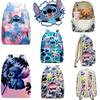 Zaino carino di Stitch per bambini con scomparti con cerniera e tasche
