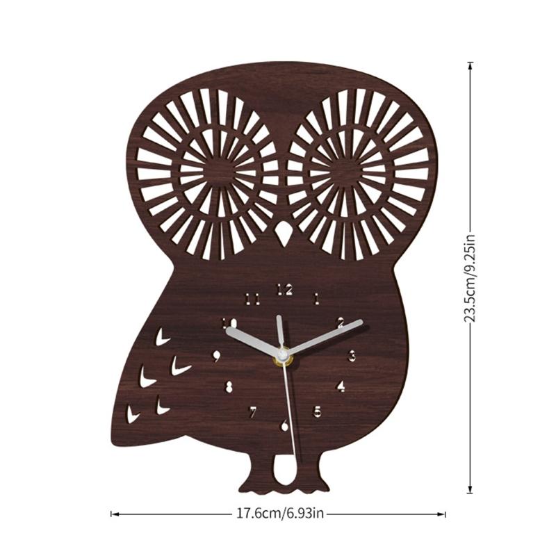 Owl Wood Clock for Creative Animal Children Holiday Gift Supplies for Home Office Dormitory Decoration Birthday Gift