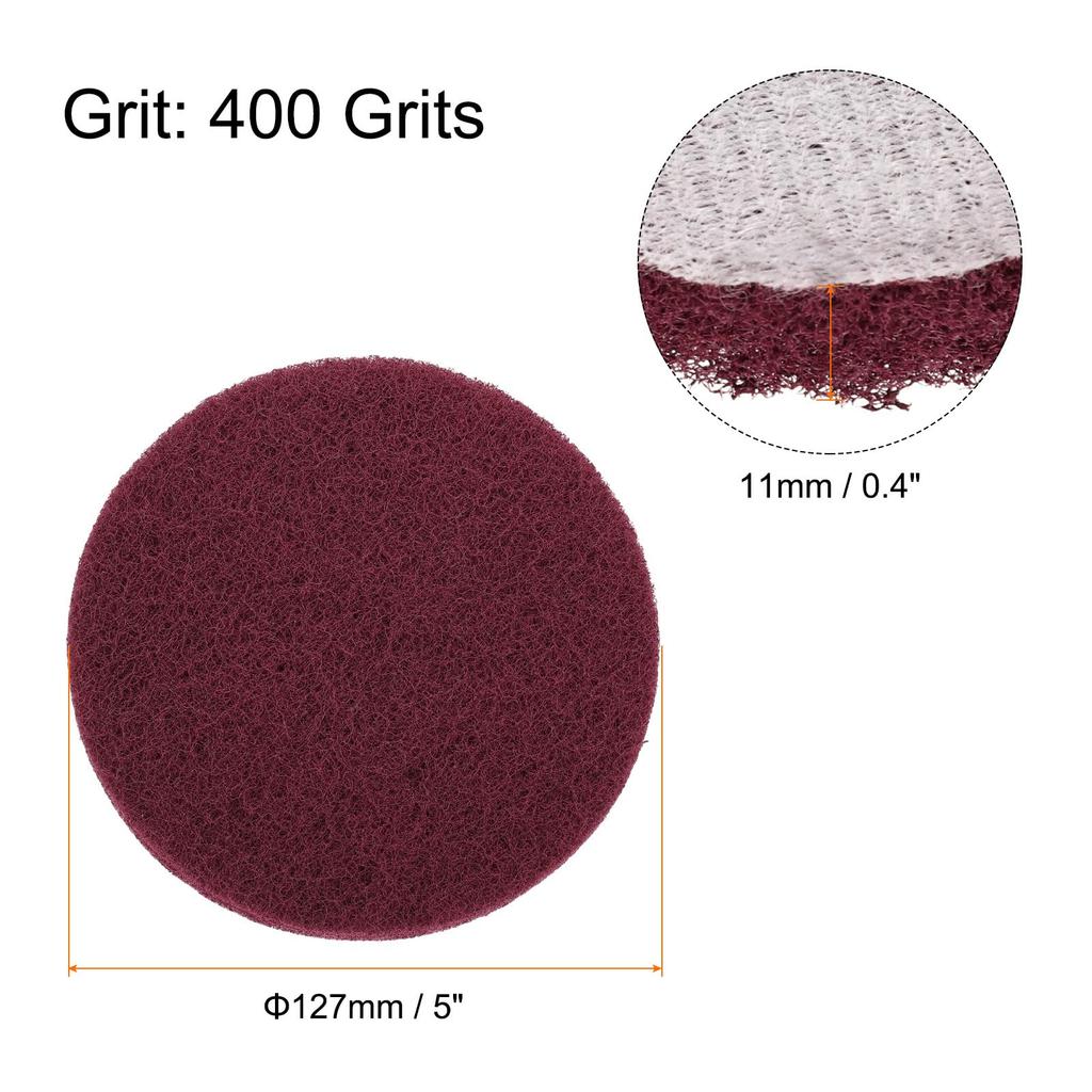 Uxcell 12pcs Scrubber Scrubbing Pads 400 Grit Drill Power Brush Hook and Loop Surface Conditioning Discs Drill Scuffing Discs Scrub Pads for Home