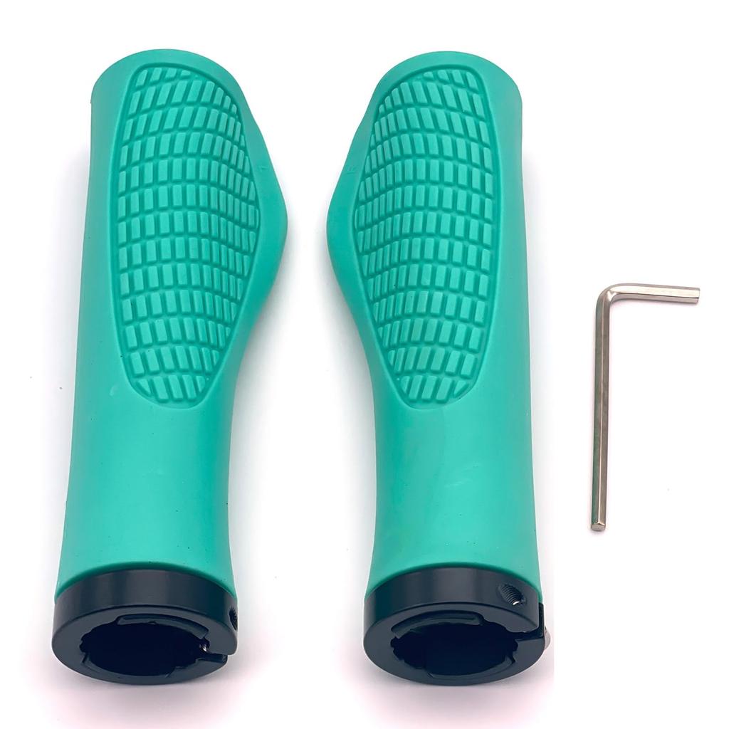 LEXOR Handlebar Aluminum Mountain Hybrid Ergo Celeste Grips, Caps, Bicycle, MTB, Bike, Bike, Grips,