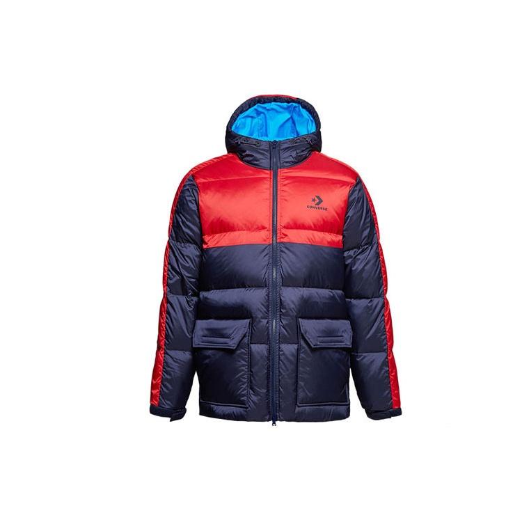 Converse Winter Down Fill Puffer Jacket Asia Sizing Navy Red Men s 10008049-A03 XXL