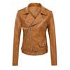 2022 Women's Short PU Leather Motorcycle Jacket - Spring/Autumn Fashion