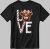 Pink Bow Highland Cow LOVE Short Sleeve T Shirt Men / Woman KA109