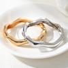 Golden Wave Open Cuff Zinc Alloy Bracelet - Irregular Design for Women, Trendy European & American Style