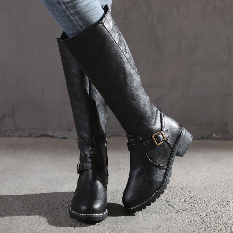 Fashion Women's Knee High Boots Fashion Casual Leather Boots Luxury Knight Boots for Women Outdoor Non Slip Platform Boot Botas De Mujer
