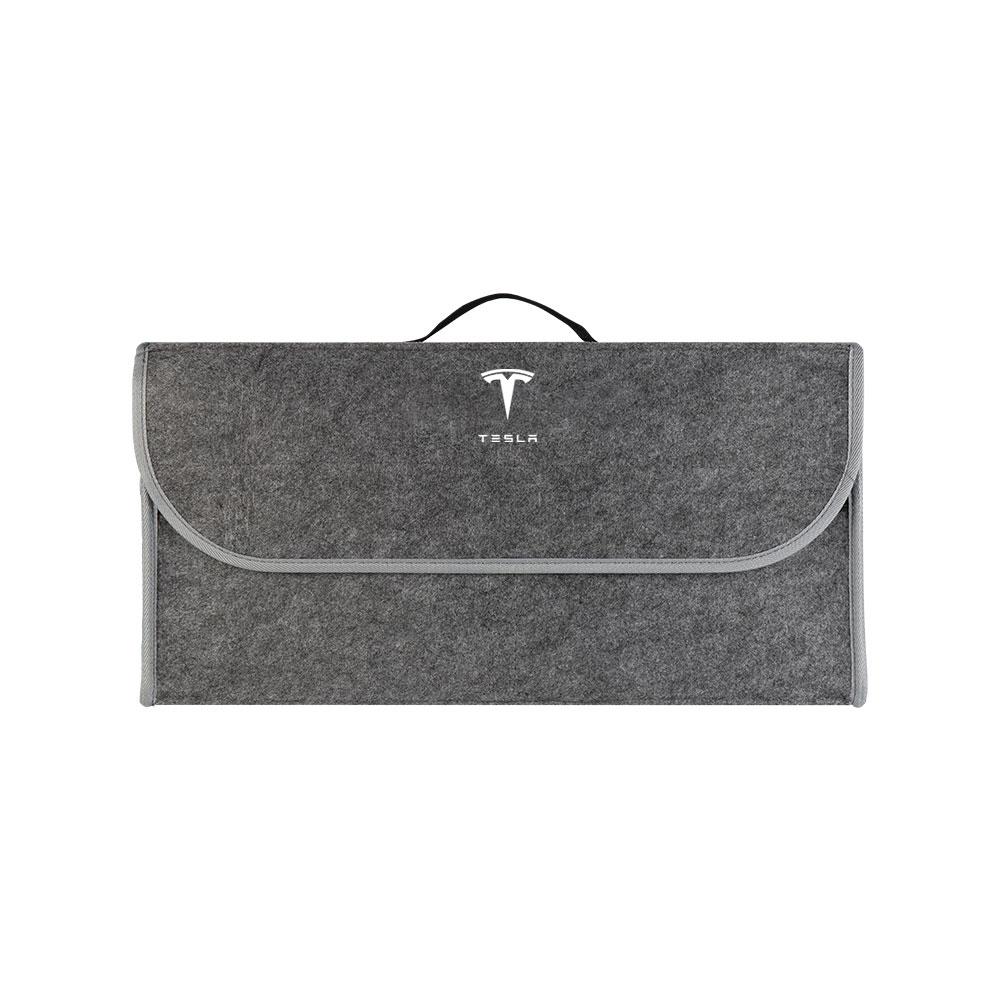 1Pcs Car Soft Felt Storage Bag Organizer Cars Foldable Trunk Car Accessories For Tesla Model 3 Model S Model X Model Y Roadster Bonina Coil