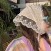 French Ribbon Lace Triangle Headband Women Flower Vintage Sunscreen Rustic Decorative Headband Girls Headwear