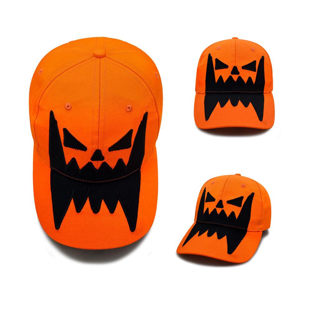 Halloween Pumpkin Baseball Cap Funny Adjustable Snapback Hat Unisex Casual Hip Hop Dad Hat for Men Women Party Accessories Daily Casual Hat