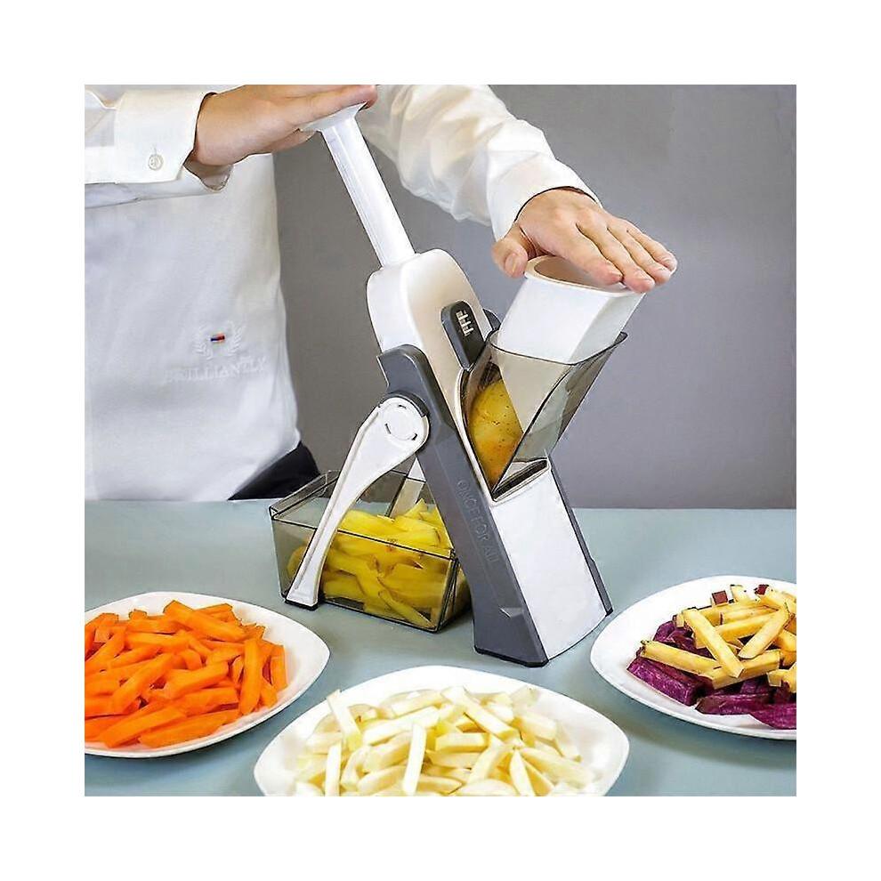 Multifunction Vegetable Cutter, Steel Blade Kitchen Gadget, Potato Slicer Fruit Peeler, Dicing Blades Grater Chopper for Carrot Cheese
