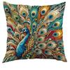 Vikama Bohemian Peacock Pillow Case Office Bedroom Sofa Cushion Double Side Printed Zipper Pillow Case Home Decoration
