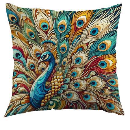 Vikama Bohemian Peacock Pillow Case Office Bedroom Sofa Cushion Double Side Printed Zipper Pillow Case Home Decoration