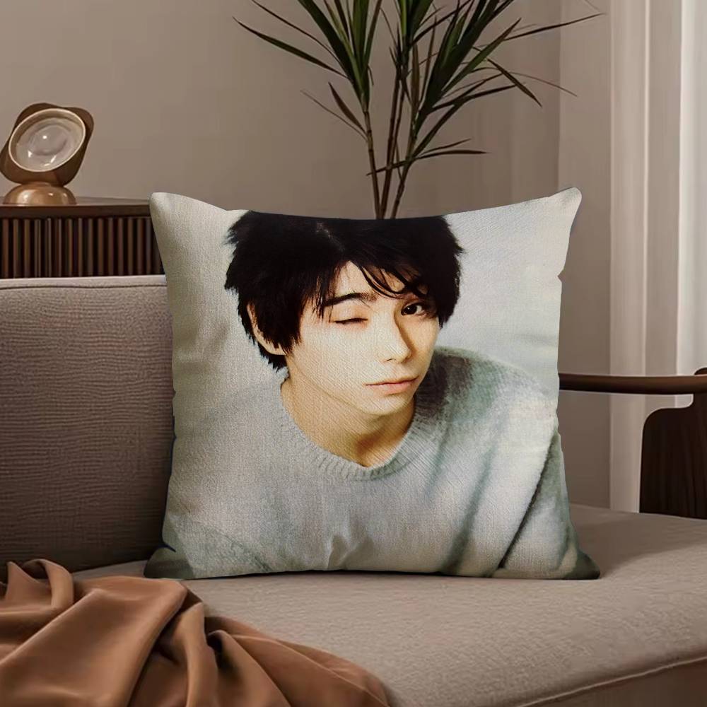 Hot Actor N-Nijiro Murakami Pillow Case Anti-dustmite Pillowcase Invisible zipper silky short plush Sofa cushion cover