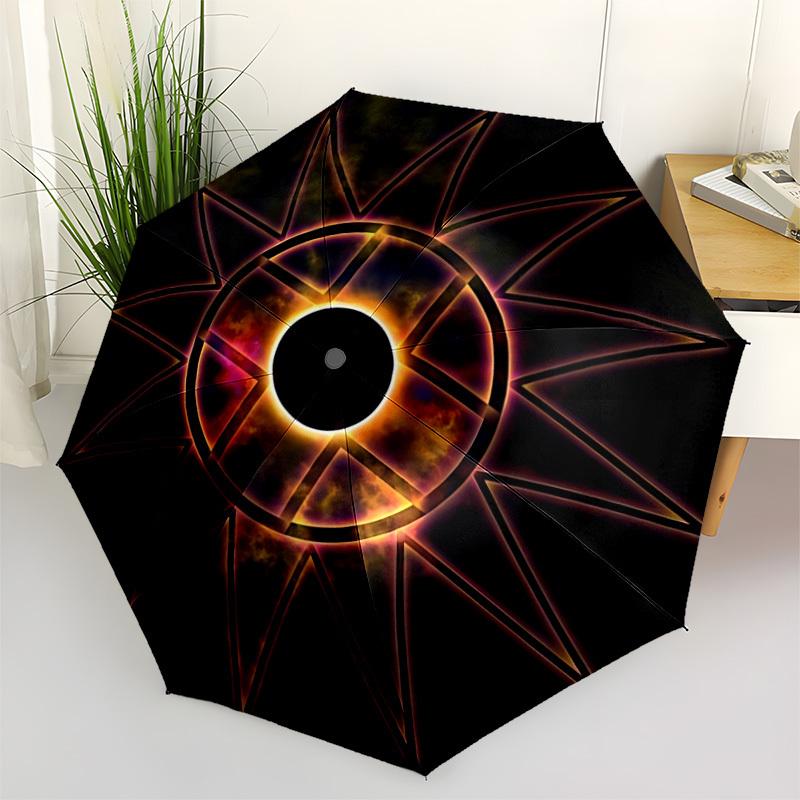 1pc Eclipse Symbol Automatic Opening/Closing Umbrella with Operation & Windproof Canopy yy260311097