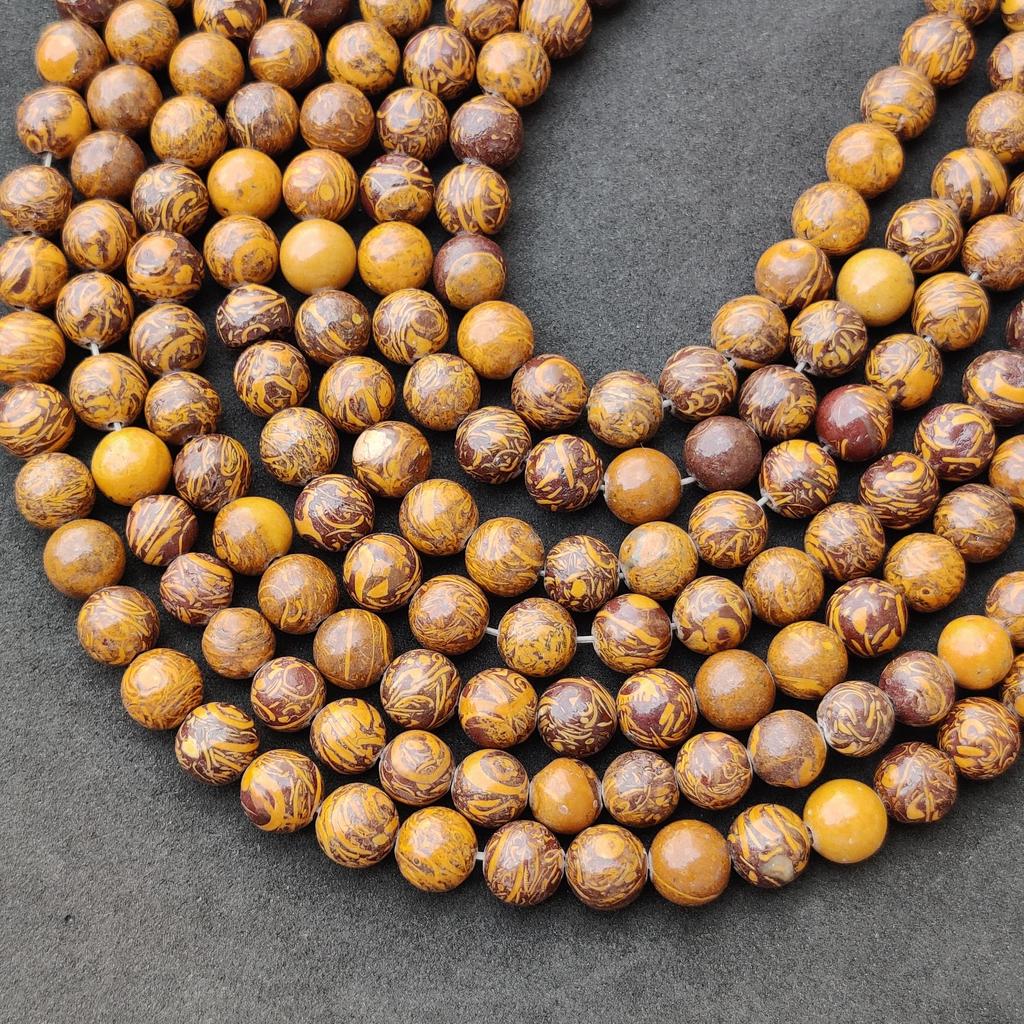 Natürliche Mariam-Elefantenhaut-Jaspis-Perlen bester Qualität, Edelsteinperlen, lose Perlenstränge mit 14–15 Zoll, Perlen in den Größen 6 mm, 8 mm und 10 mm.