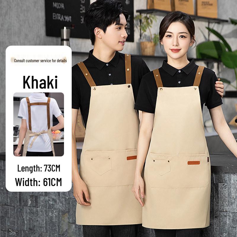Women's Waterproof Chef Apron with Exquisite Shoulder Straps – Oilproof, Logo Customizable for Hotel and Kitchen Use