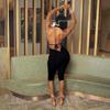 Spring/Summer 2026 European & American Women's Sexy Deep V-Neck Backless Slim-Fit Jumpsuit