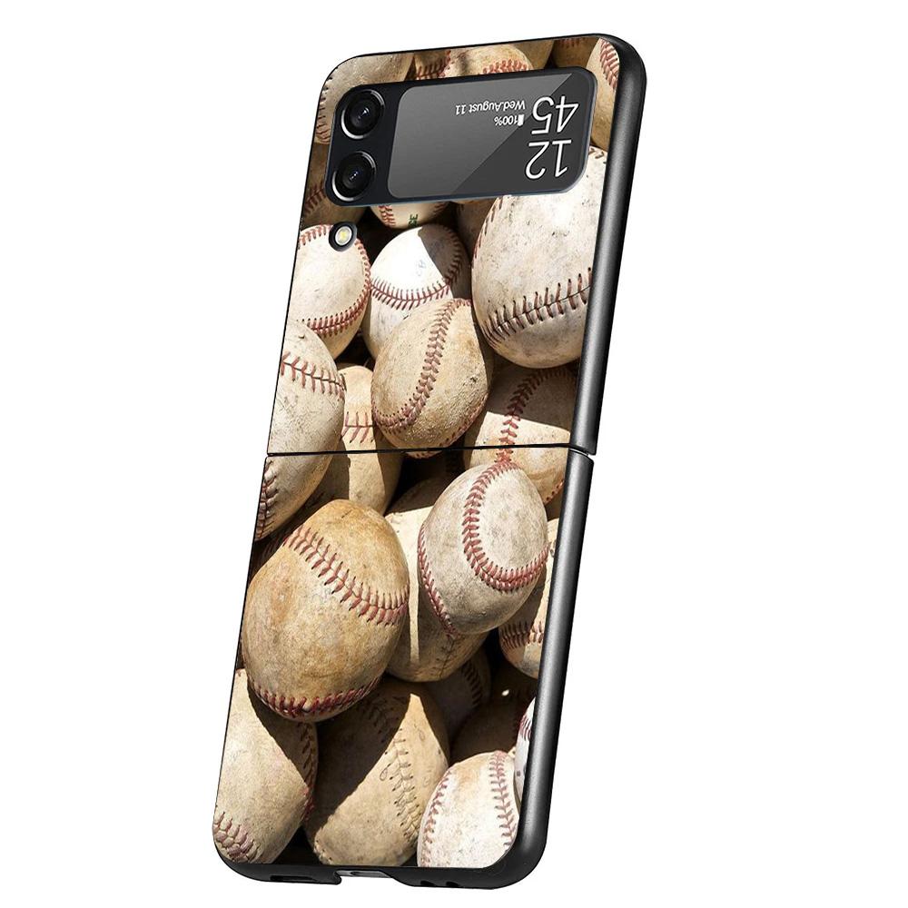 

Baseball Sport Cover Phone Case For Samsung Galaxy Z Flip 7 6 5 4 3 5G Flip7 Flip6 Flip5 Flip4 Flip3 Black Fundas Shell Galaxy Z Samsung Z Flip 4