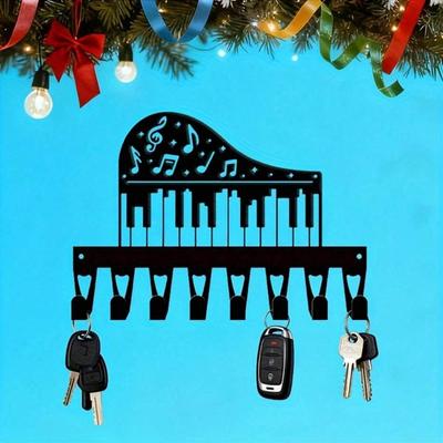 Vintage Music Piano Key Wall Hook Heavy Iron Coat Rack 8 Hooks Room Decor Wall Art Home Gift