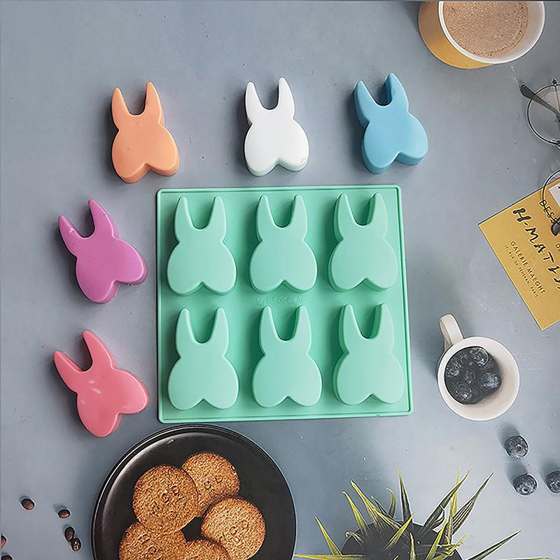 Molde de silicone de 6 furos aleatórios para dente, molde para bolo de chocolate, fondant, molde em forma de dente 3D, utensílios para assar bolos, biscoitos, doces, cubo de gelo