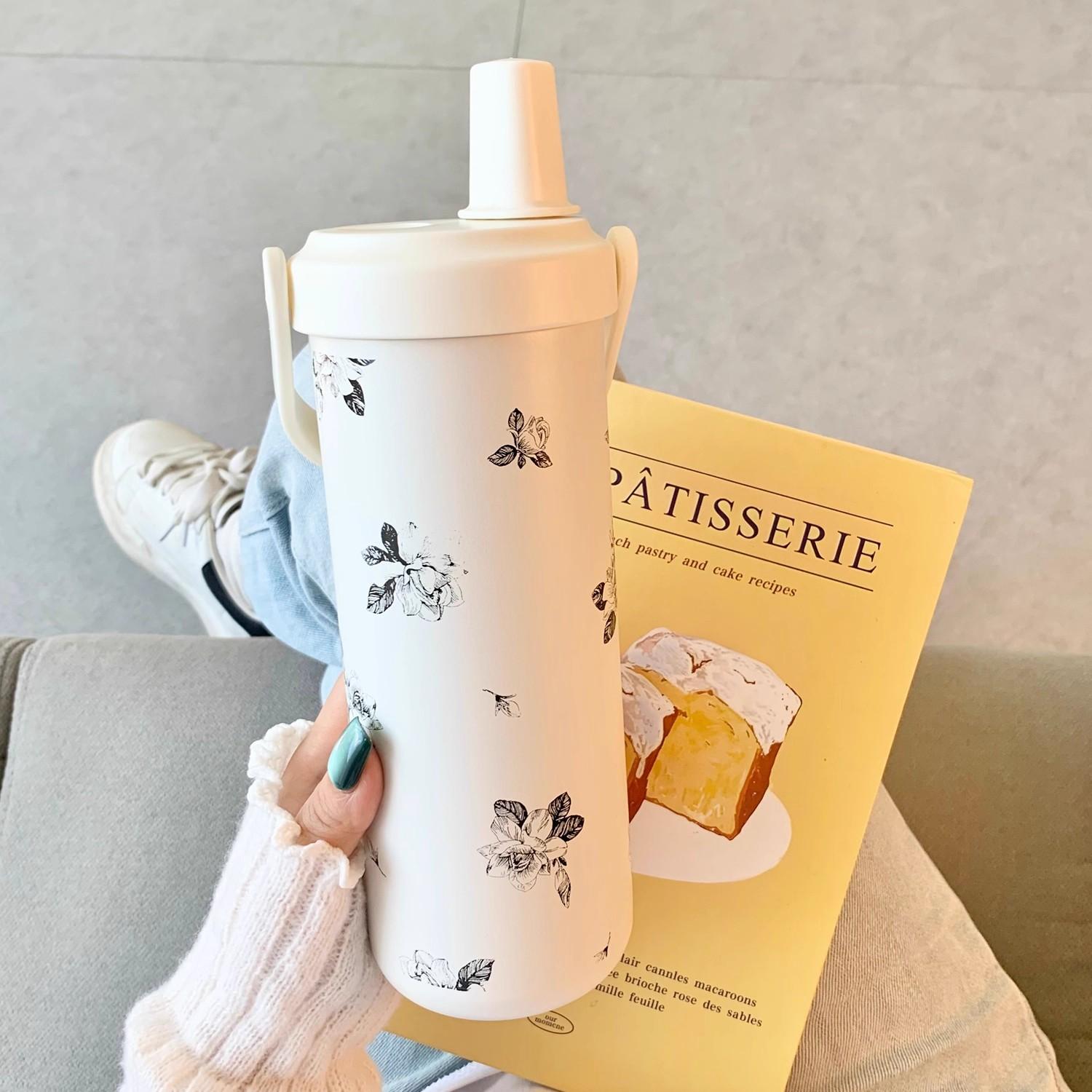 

Cute Stainless Steel Thermo Bottle Large Capacity Sports Double Drinking Insulated Cup Coffee Milk Tea Ice Cup Drinkware Thermal 750ml