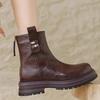 2026 Herbst- und Wintersaison neue Damenschuhe mit mittlerem Schaft, lässige Metallschließe und Plüsch, dicke Sohle, Gummi, Mode, schlanke Stiefel