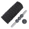 Foam Massage Roller Set Hollow Muscle Relax Portable Fitness Yoga Stick for Waist Neck BackBlack Four Piece Suit