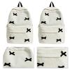 Cute Bowknot School Backpack Corduroy Casual Travel Daypack Student Rucksack for Girls Women High School College Work