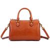 Genuine Leather Women's Bag Vintage Tote Commuter Bag Boston Bow-top Cowhide Crossbody Bag