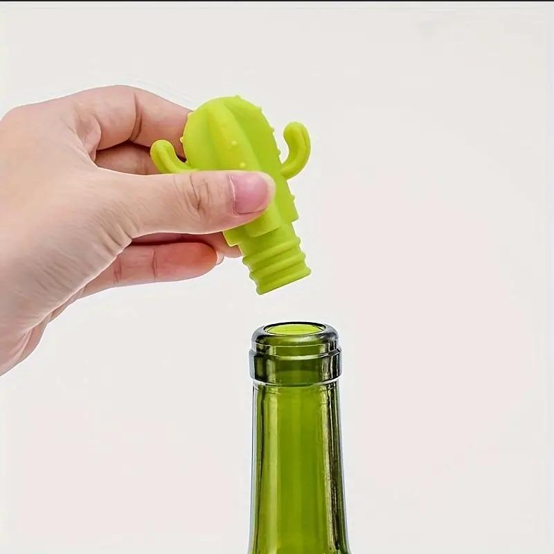 1pc Unique Silicone Cactus-shaped Bottle Cap For Preserving Freshness, Reusable For Wine Bottles,Champagne, And Red Wine At Home