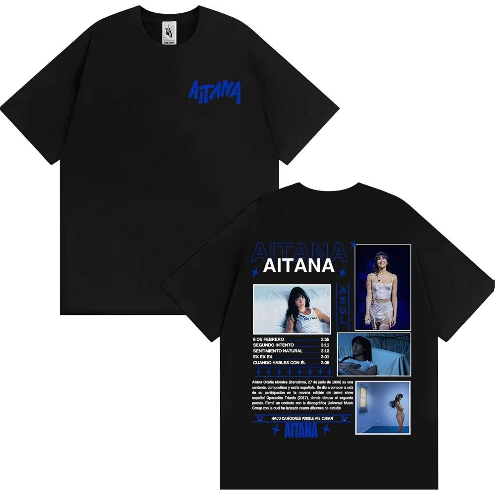 

Singer Aitana Cuarto Azul Album Tour Cover T-shirts Men s Fashion Trend High Street T-shirts Women Summer O-Neck Cotton T Shirts S