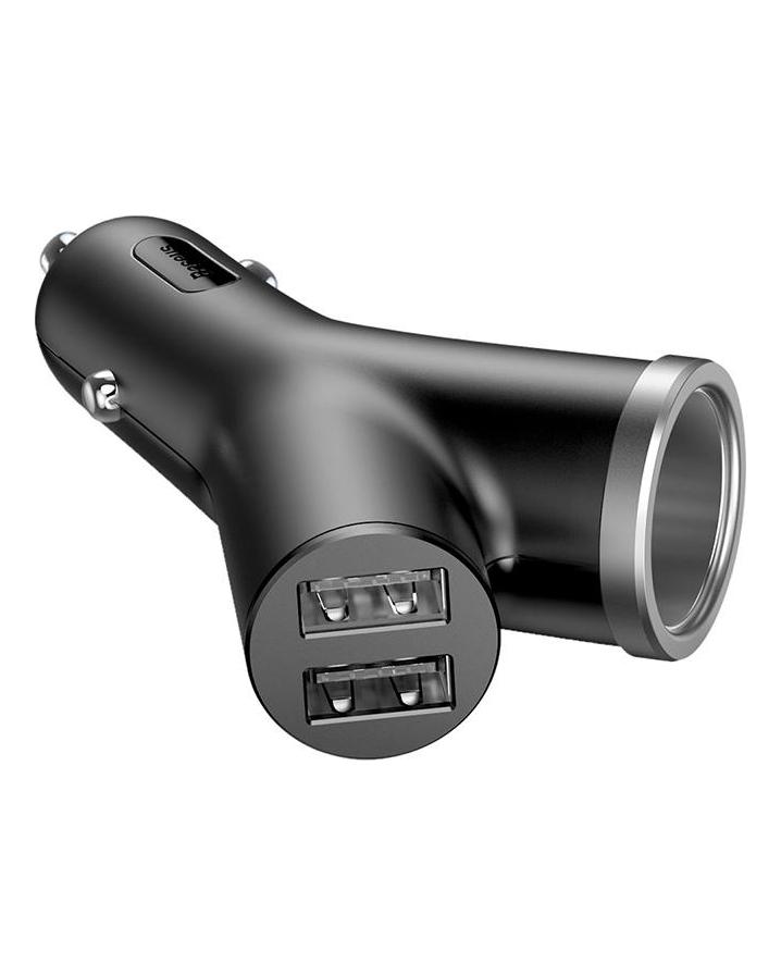 Baseus ორმაგი USB პორტი გაფართოებული მანქანის დამტენი