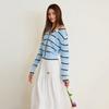 EGOIST Rose One Shoulder Stripe Knit Cardigan Es2okg01 