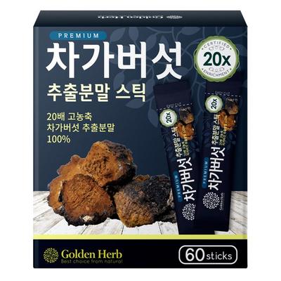 Golden Herb Premium Chaga-Pilzextrakt-Pulverstift, 60 g, 1 Stück, koreanisches Naturkost